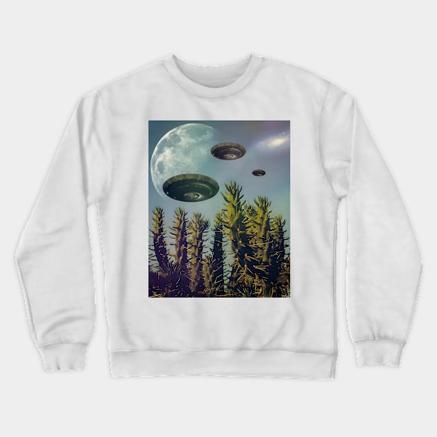 UFO Sighting Crewneck Sweatshirt by Yokipon Art